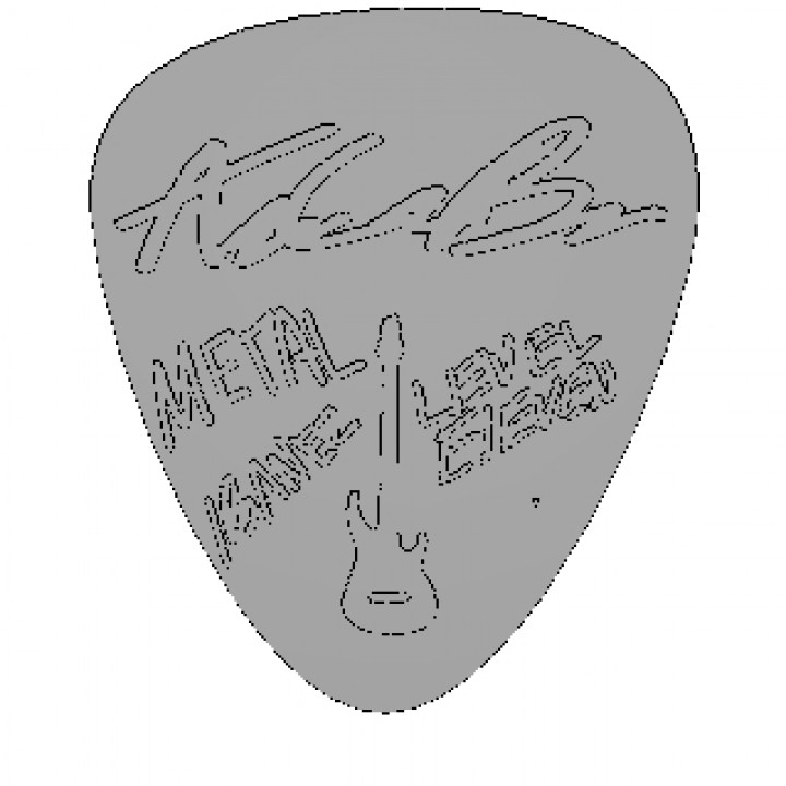 3D Printable Guitar Pick Recommended For Bass Guitars By Anthony Bernico