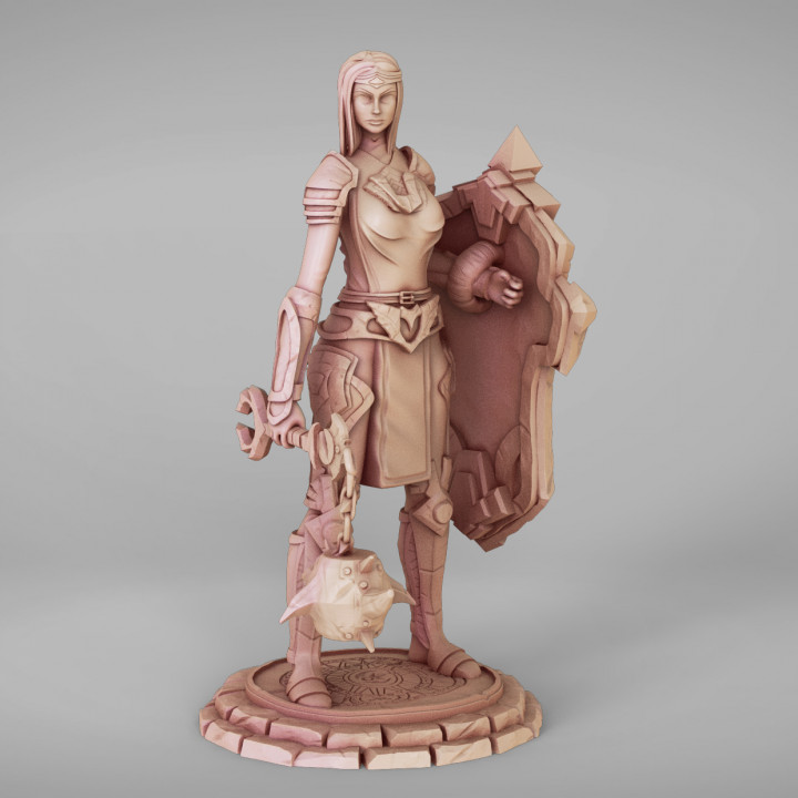 3D Printable Female Human Paladin By Anouk Donkers