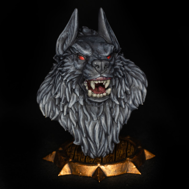 3D Print Of Werewolf Bust Pre Supported By Corvum Design