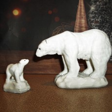 Picture of print of Polar bears on ice