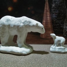 Picture of print of Polar bears on ice