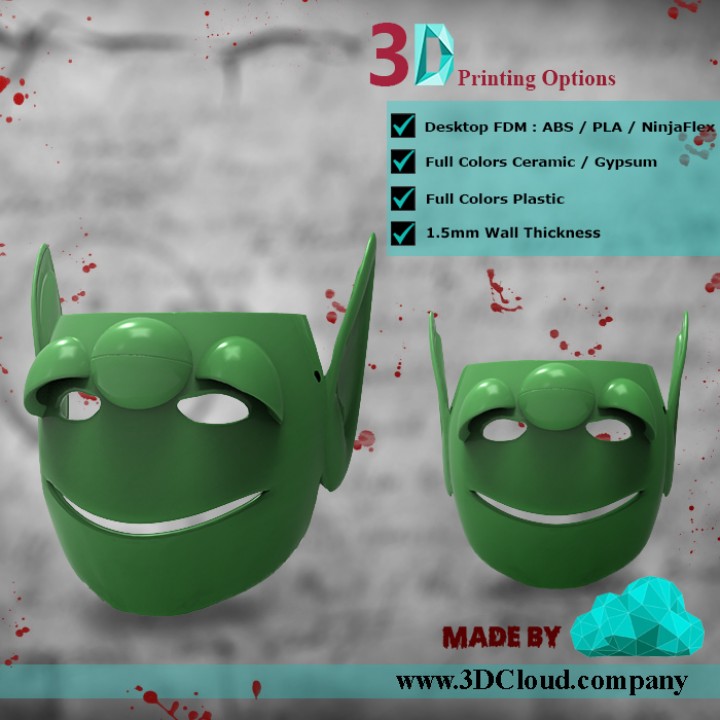 Triple Eyes Alien Mask - Halloween -Full Scale image
