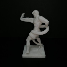 Picture of print of Athlete Wrestling a Python
