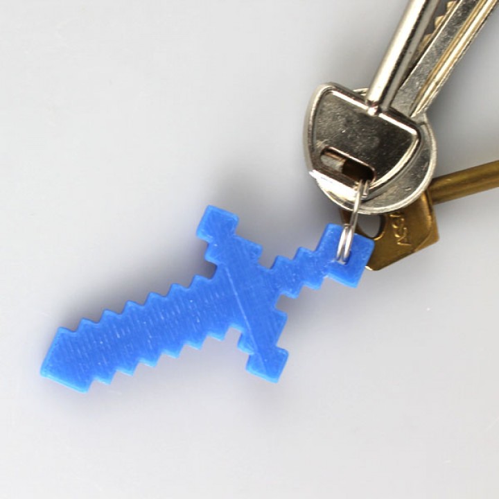 Minecraft Diamond Sword Keychain image