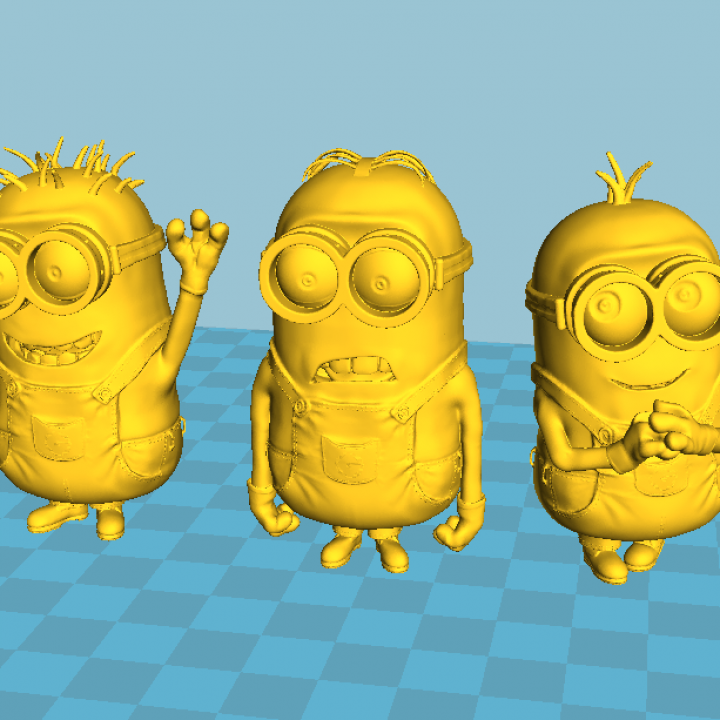 3D Printable Minion Trio by Kamile Zaleckaite
