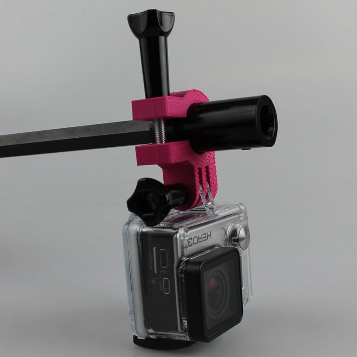 3D Printable Paintball Barrel GoPro Mount by Drew Hamroff