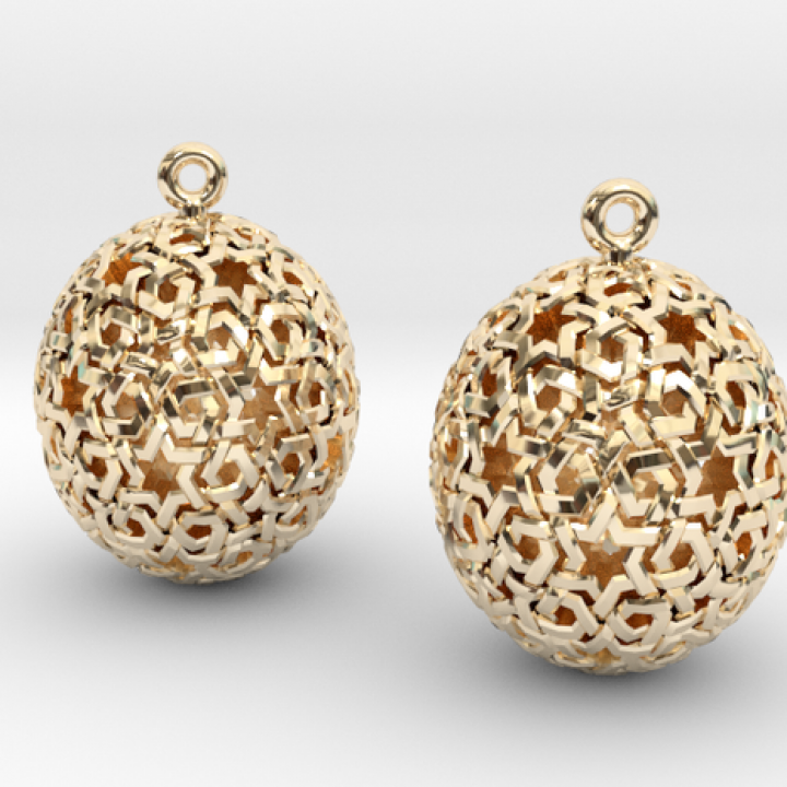 Double Woven Egg Earrings image