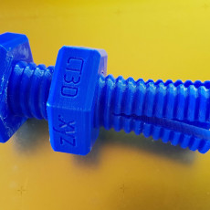 Picture of print of Impossible 3D-printed bolt and nut