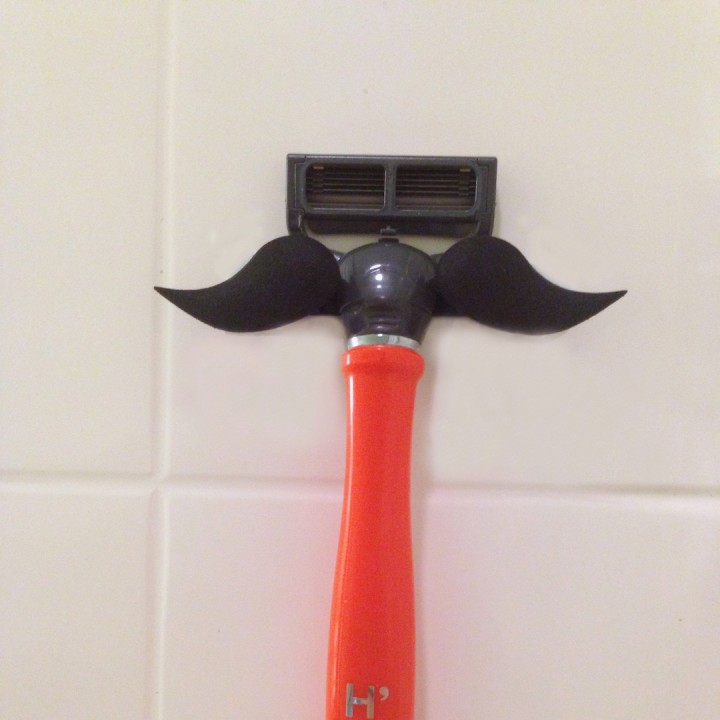 3D Printable Mustache razor holder by william