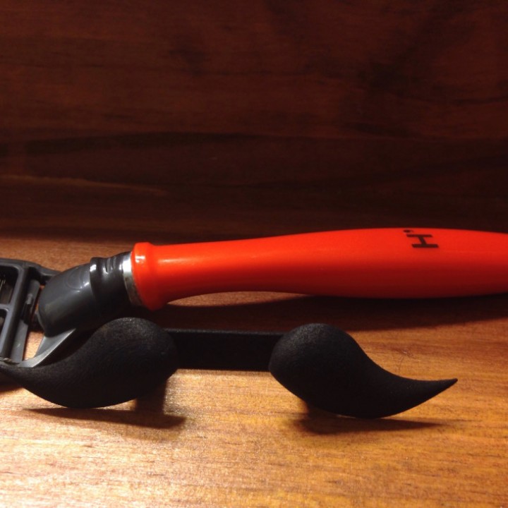 3D Printable Mustache razor holder by william