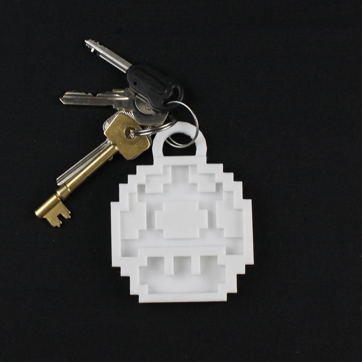 3x Mushroom Mario- Keychain- Underglass image