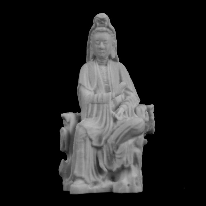 Bodhisattva Avalokesvara sitting on a rock at The Guimet Museum, Paris, France image