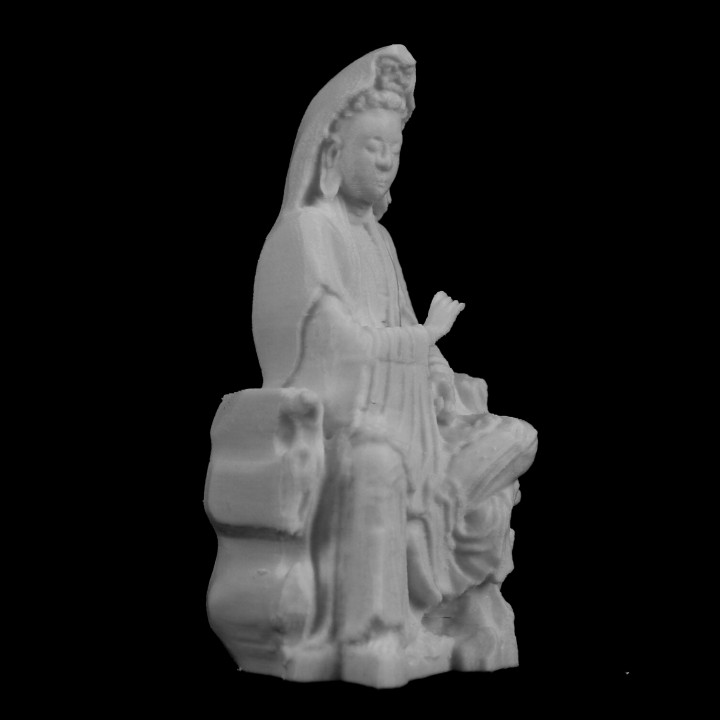 Bodhisattva Avalokesvara sitting on a rock at The Guimet Museum, Paris, France image