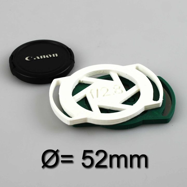 Lens cap holder for 52 mm diameter lens image