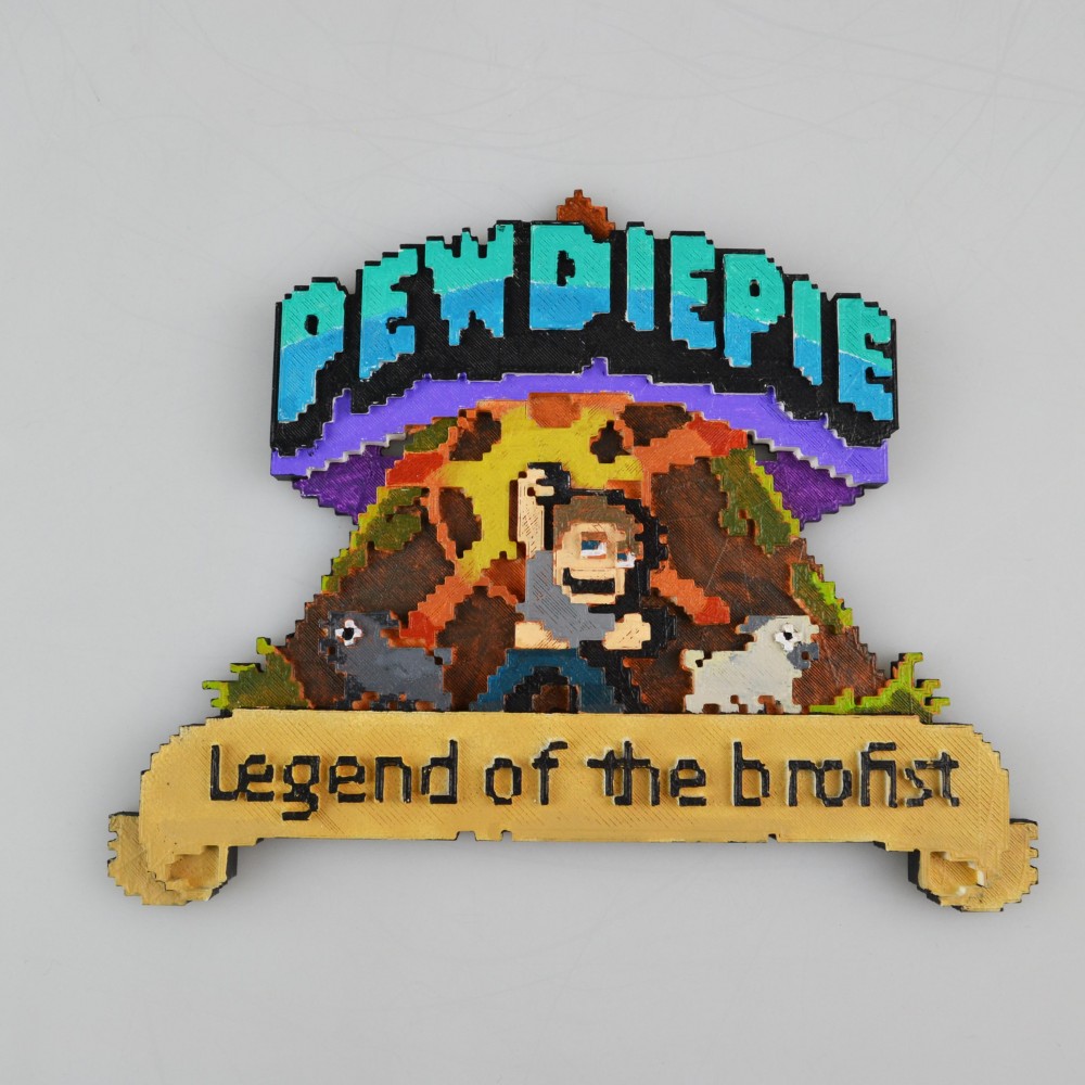 3D Printable PewDiePie Legend of the Brofist by Simone Fontana, image size:1000x1000