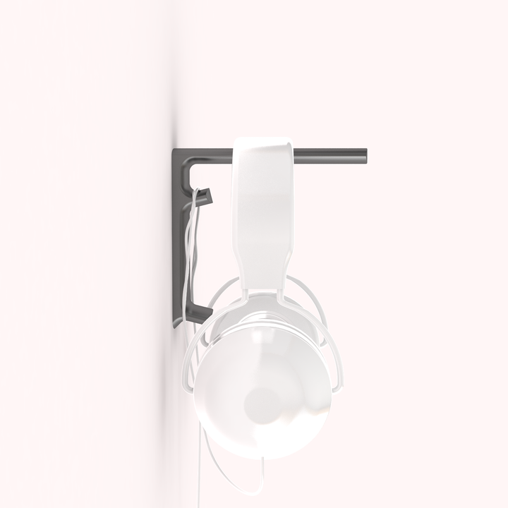 Clean flowing wall mounted headset stand image