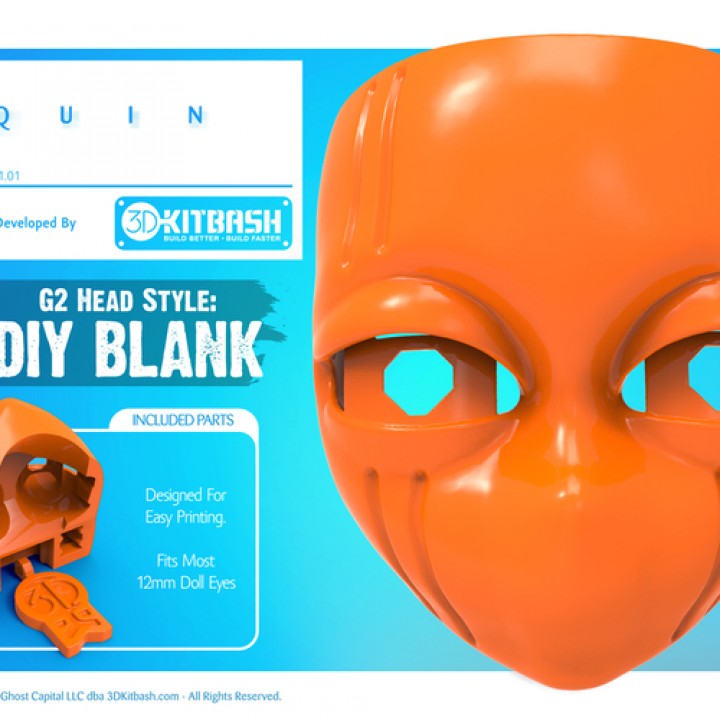 Quin G2 Head Style: DIY Blank Face - via 3DKitbash.com image