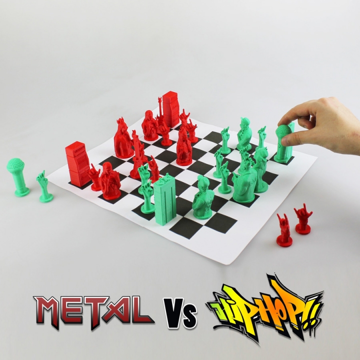 Metal Vs Hip Hop full chess set! image