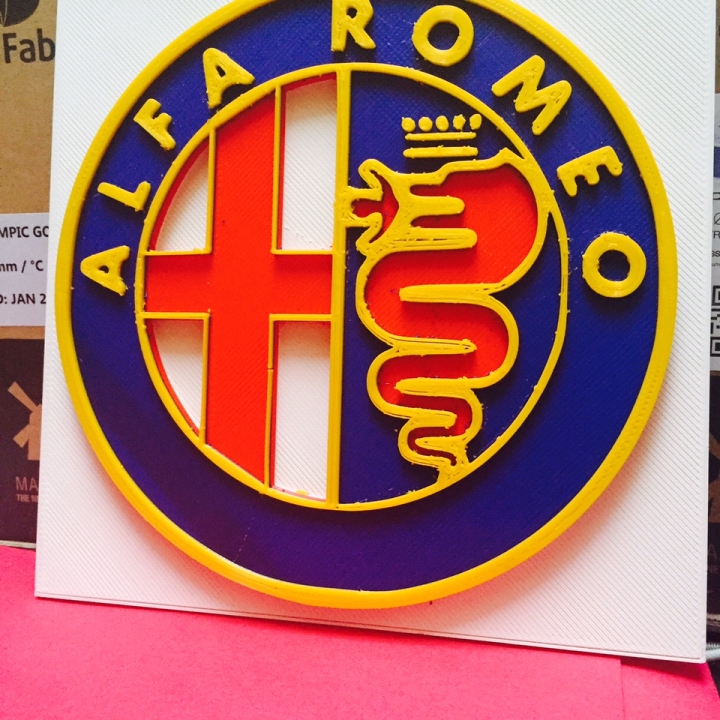 Alfa Romeo emblem in 3D image