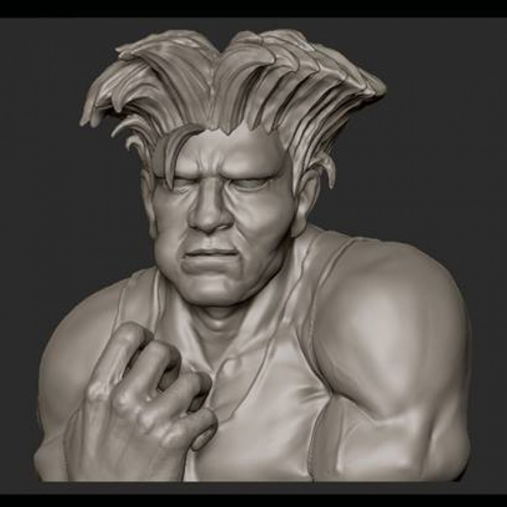 3D Printable StreetFighter 2 Guile CONTINUE ? by Wen Hsien Liao, image size:1000x1000