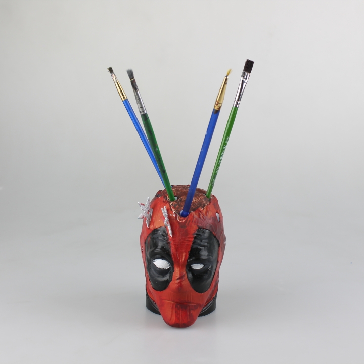 Deadpool head pencil holder image