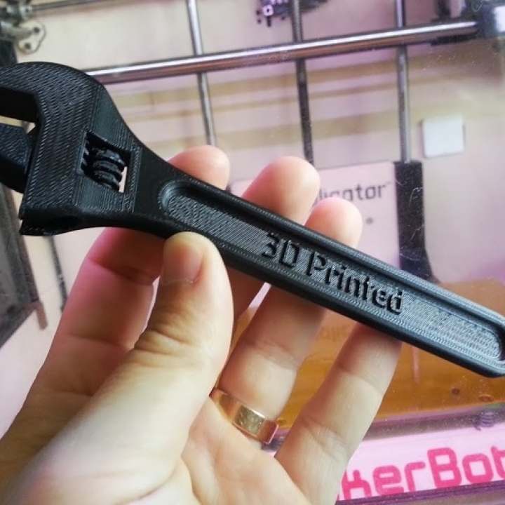 Fully assembled 3D printable wrench image