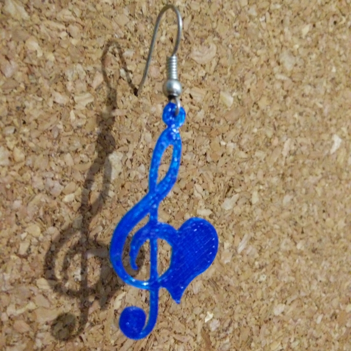 Hearted treble clef earrings image