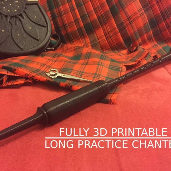 Long Practice Chanter (fully printable) for Highland Bagpipe image