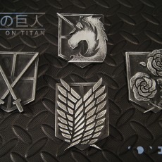 Picture of print of Attack on Titan - Shingeki no Kyojin - Military Emblem Badges