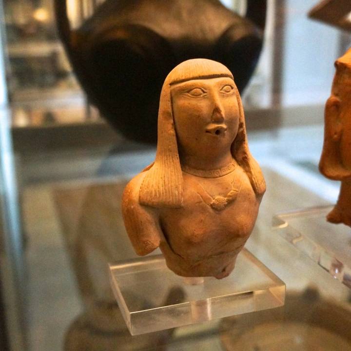 Terracotta Figure of a Woman with Long Hair at The British Museum, London image