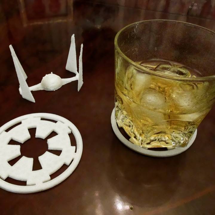 Star Wars Empire coasters with TIE Interceptor base image