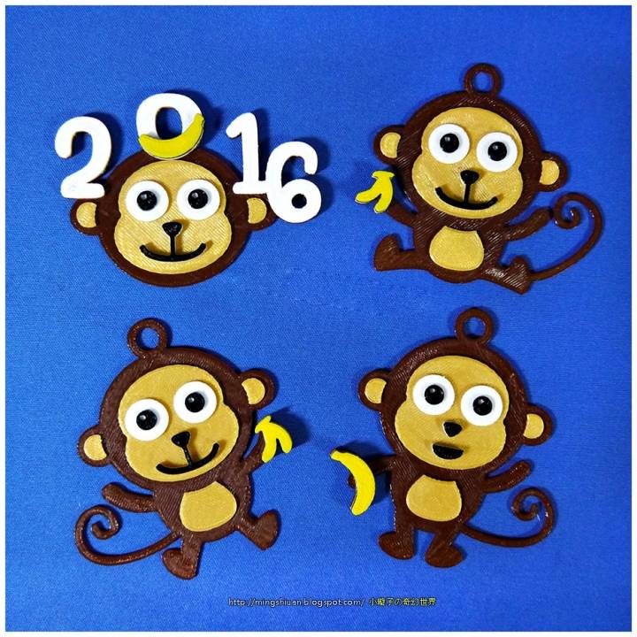 2016 HAPPY CHINESE NEW YEAR-YEAR OF The MONKEY Keychain / Magnets image