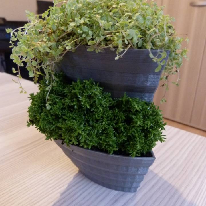 Small stackable planter for creating vertical garden image