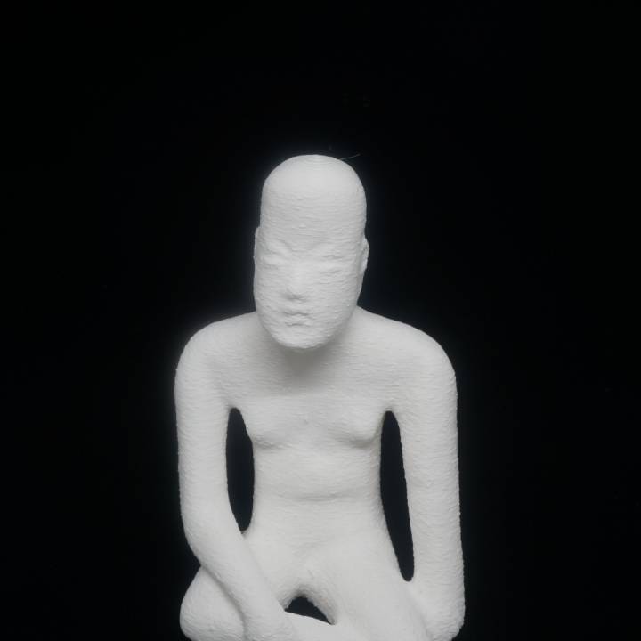 Seated pottery figure at The British Museum, London image