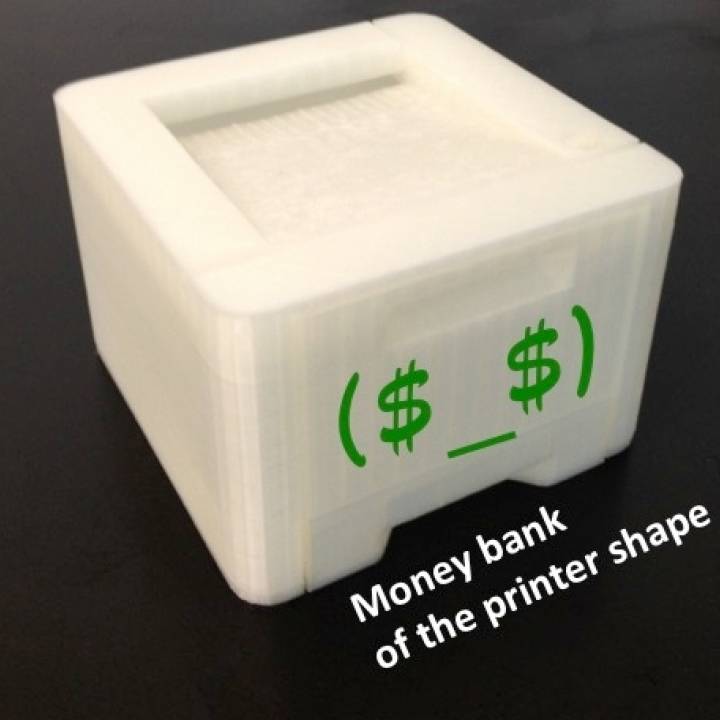 Money bank of the printer shape image