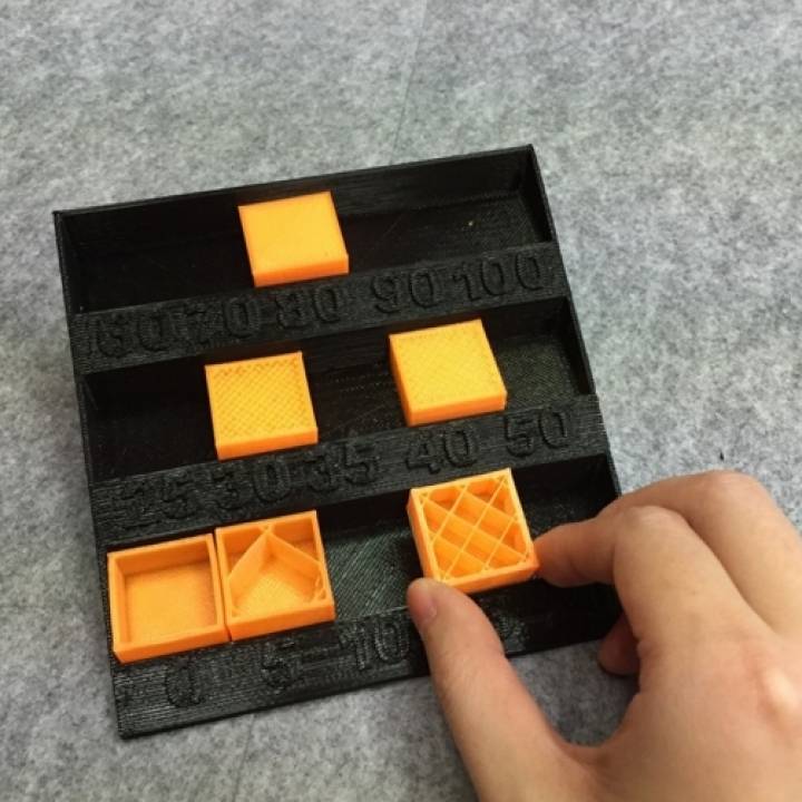Infill percent display for teaching tool of 3D printer image