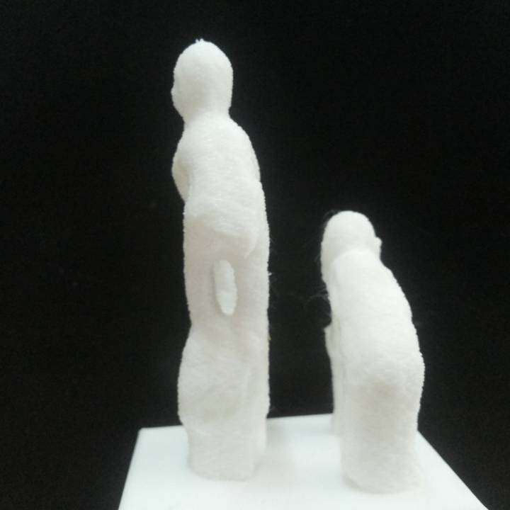 Limestone figure of an old man and boy at The British Museum, London image