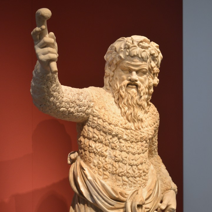 Actor dressed as Papposilenus at The Altes Museum, Berlin image