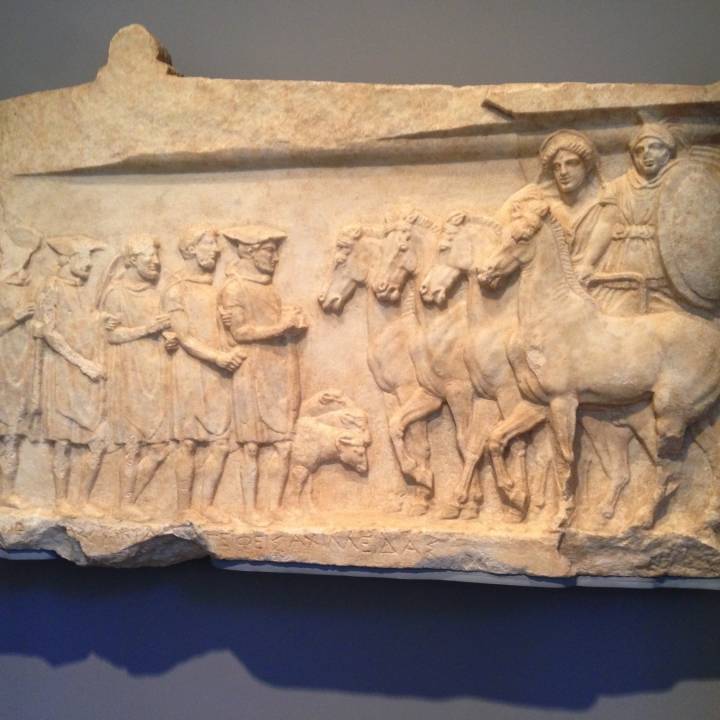 Votive relief to Achilles and Thetis at the Getty Villa, Los Angeles image