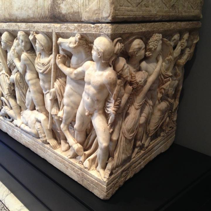 Sarcophagus (without lid) at The Getty Villa, Los Angeles image