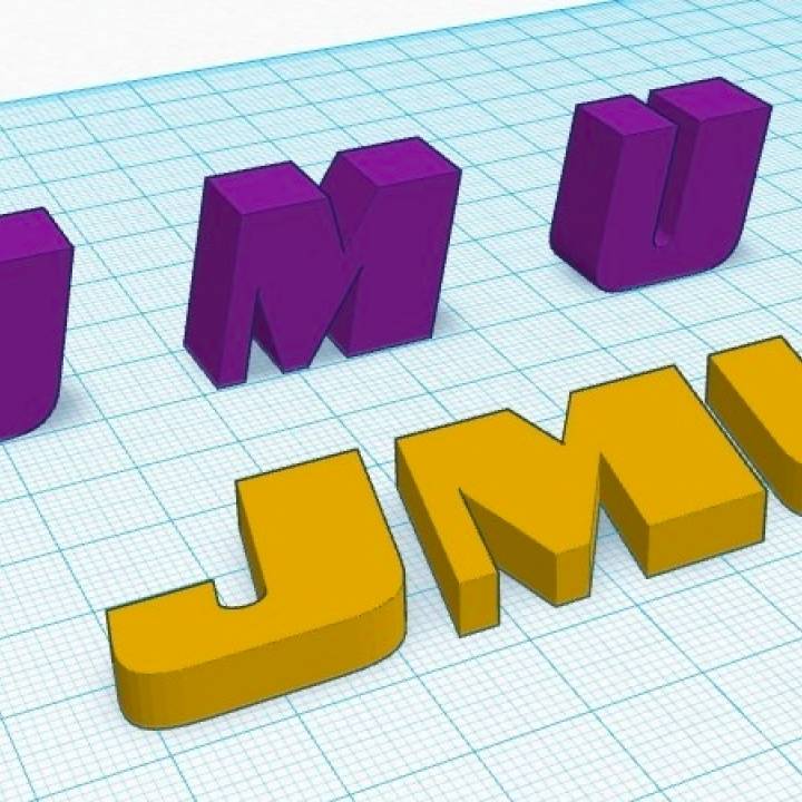 James Madison University 3D cube and logo letters image