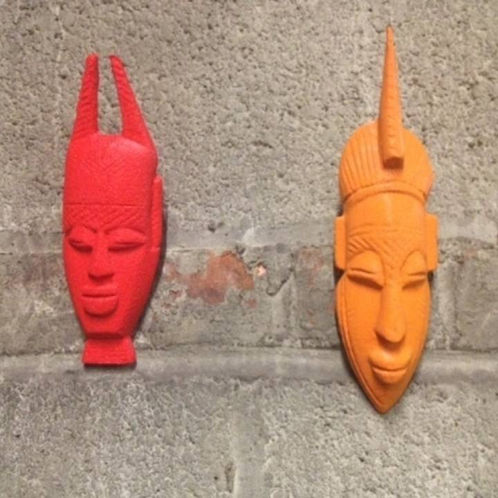 African Mask wall hanging set! image