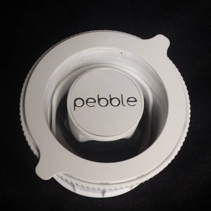 Pebble display case with Iris opening. image