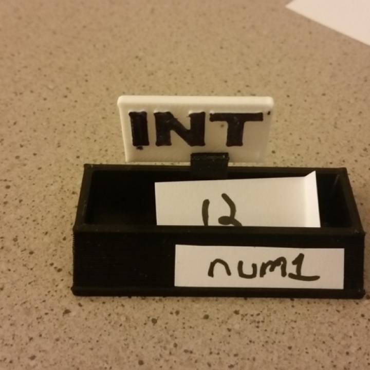 3D Printable Programming Visual Aids (Variables) by Garrett Kearney