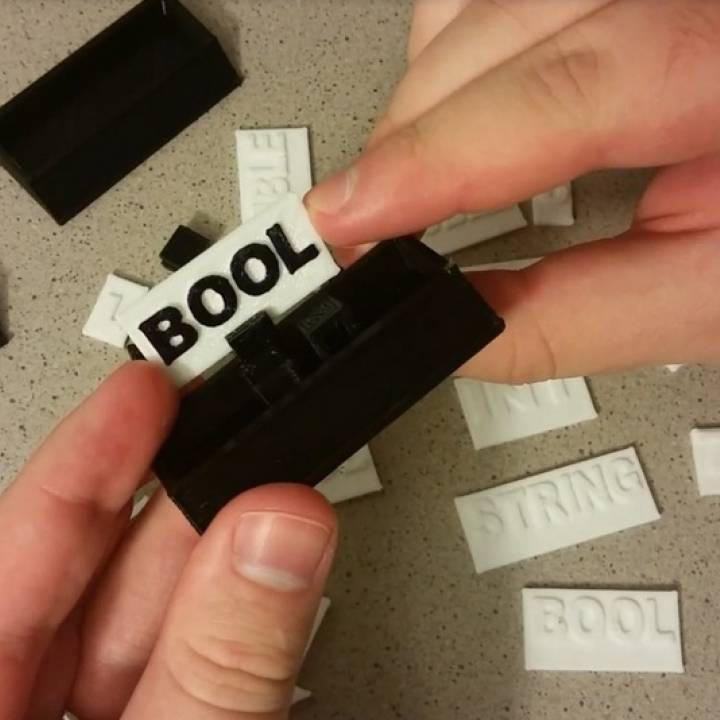 3D Printable Programming Visual Aids (Variables) by Garrett Kearney