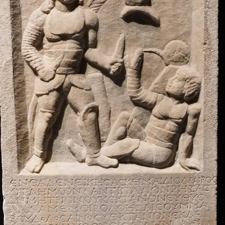 Funerary Stone of The Gladiator Diodoros at the Gallo-Roman Museum, Tongoren, Belgium image