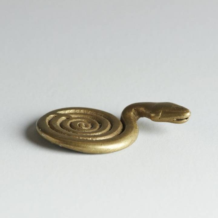 Gold weight in the form of a plain coiled snake with raised head at The British Museum, London image