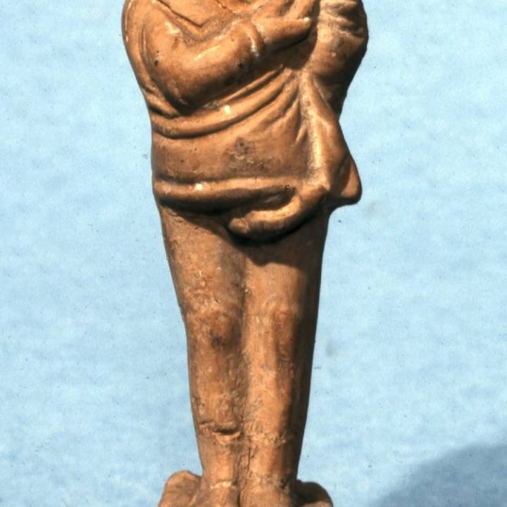 Figure of a comic actor as a slave with a baby at The British Museum, London image