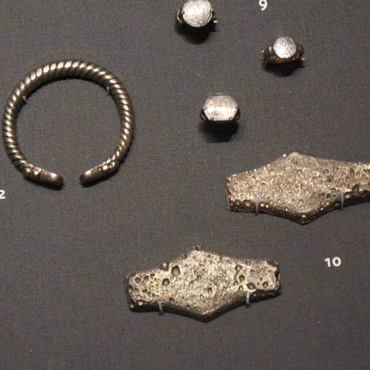 Silver bracelet with foliate motifs at The British Museum, London image