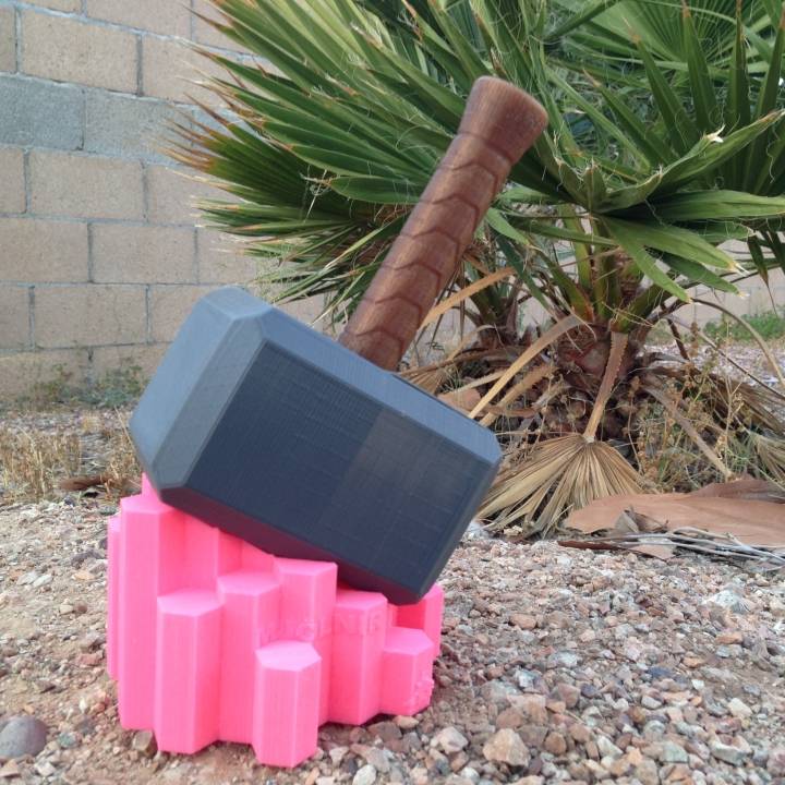 3D Printable Light-Up Mjölnir by James M. Drachenberg